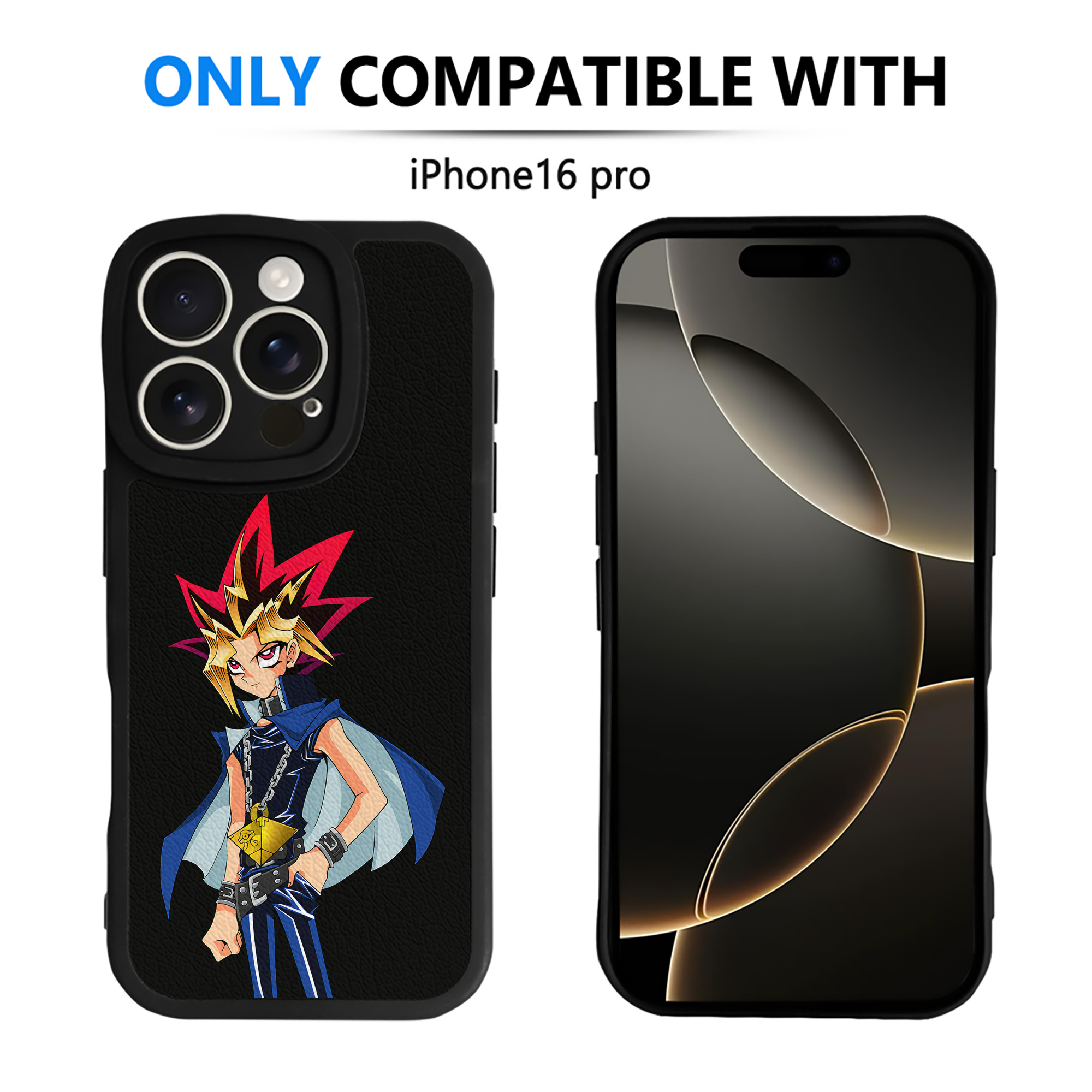 （画像用） 遊☆戯☆王 Yu-Gi-Oh! 【iPhone 16シリーズ対応】シリコンスマホケース（レザー調） 材質：シリコン